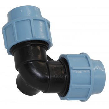 Колено зажимное 90° ITAL с боковой внутренней резьбой 1/2" для ПЭ труб d25мм.