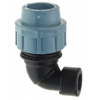 Колено зажимное 90° ITAL для ПЭ труб КВР d32мм. с внутренней резьбой 1/2"