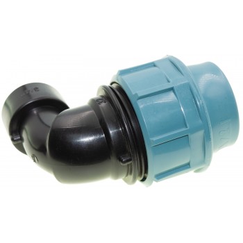 Колено зажимное 90° ITAL для ПЭ труб КВР d32мм. с внутренней резьбой 3/4"