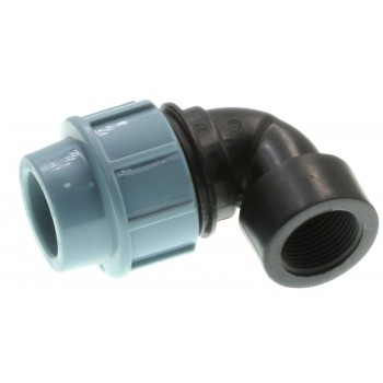 Колено зажимное 90° ITAL для ПЭ труб КВР d32мм с внутренней резьбой 1"