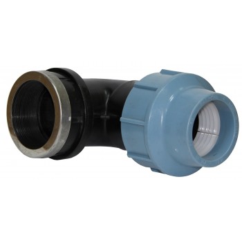 Колено зажимное 90° ITAL для ПЭ труб КВР d63мм с внутренней резьбой 2 1/2"