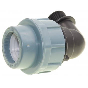 Колено зажимное 90° ITAL для ПЭ труб КНР d32мм с наружной резьбой 3/4"