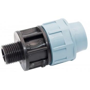 Муфта соединительная для ПЭ труб с наружной резьбой ITAL МРН 20*1/2"