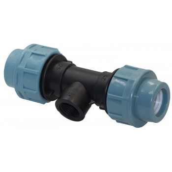 Тройник для ПЭ труб с внутренней резьбой ITAL ТВР 25×1/2"×25