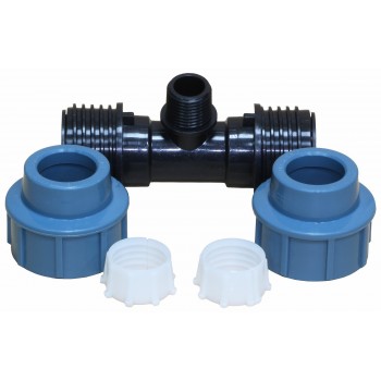 Тройник для ПЭ труб с наружной резьбой ITAL ТНР 25×1/2"×25