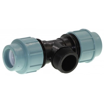 Тройник для ПЭ труб с наружной резьбой ITAL ТНР 32×1 1/4"×32