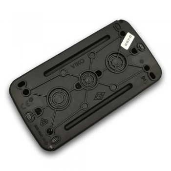 Выключатель 2кл влагозащищенный + розетка с заземлением наружный Viko Palmiye Черный