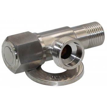 Кран приборный угловой с керамическим запорным элементом Qprofessional NV-QP888 1/2x3/4