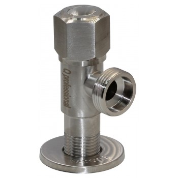 Кран приборный угловой с керамическим запорным элементом Qprofessional NV-QP888 1/2x3/4