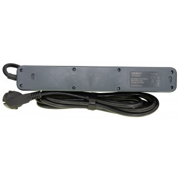 Сетевой удлинитель VIDEX ONCORD с/з 5п 3м (3x1.5мм) с кнопкой Black VF-PD53G-B