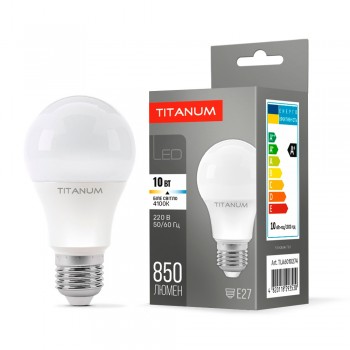Лампа LED TITANUM A60 10W E27 4100K 220V
