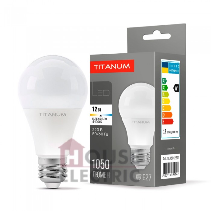 Лампа LED TITANUM A60 12W E27 4100K 220V