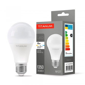 Лампа LED TITANUM A65 15W E27 4100K 220V
