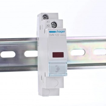 Индикатор модульный на DIN-рейку Hager (красный) LED 230В