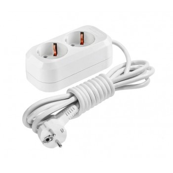 Удлинитель Lider Proxima LP16-235 2 гнезда на 5 метра c заземлением белый