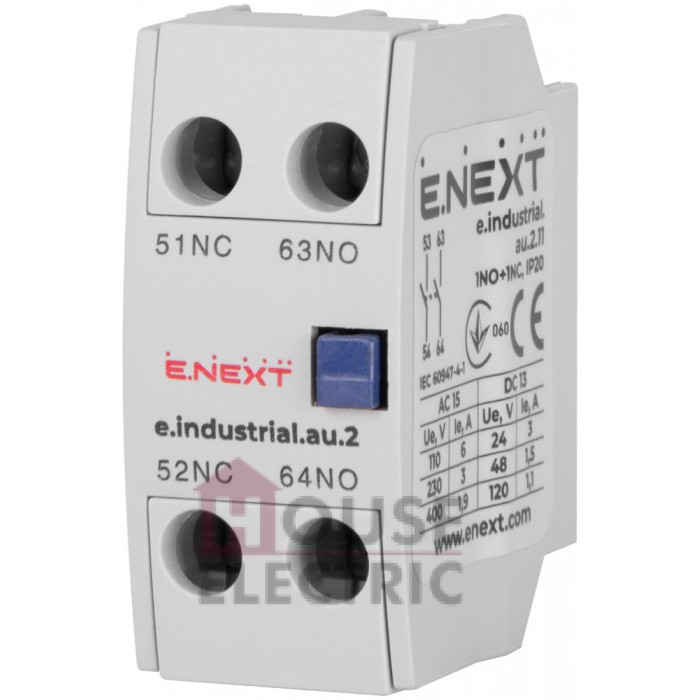 Дополнительный контакт E.NEXT e.industrial.au.2.11, 1NO+1NC