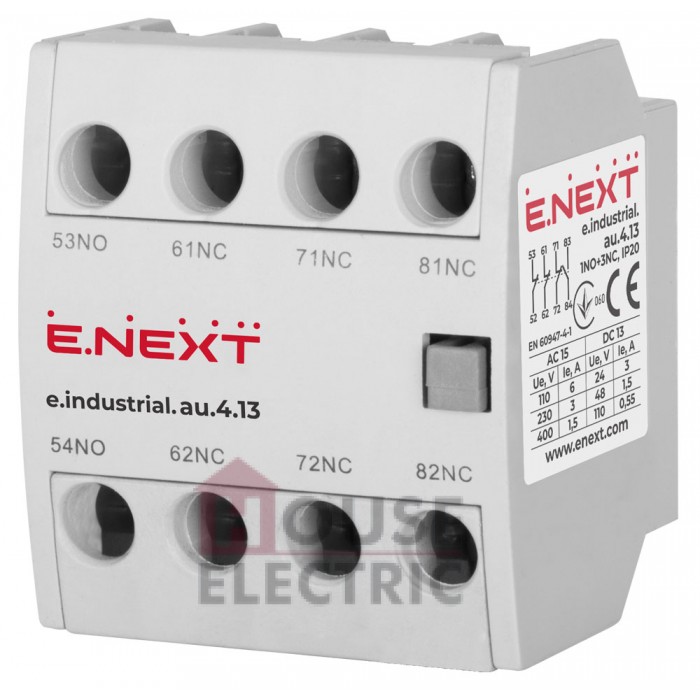 Дополнительный контакт E.NEXT e.industrial.au.4.13, 1NO+3NC
