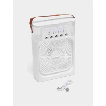 Вентилятор настольный Crownberg CB-410 с подсветкой и распылителем водяного тумана, белый