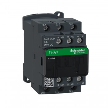 Контактор Schneider Electric LC1D09BL 3Р 9A НО+НЗ 24В DC (2,4Вт расширенный)