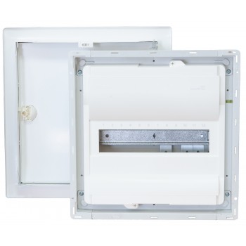 Щит Hager Volta VU12UA на 12 (1x12) модулей встраиваемый с металлическими дверцами без клемм