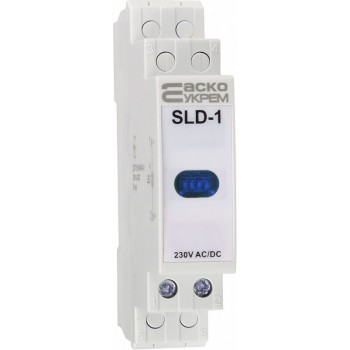 Световой индикатор на DIN-рейку Аско-Укрем SLD-1 230V AC/DC синий