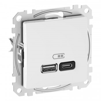 USB розетка тип A+C 3A 45Вт Schneider Electric Sedna Design белый
