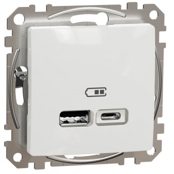 USB розетка тип A+C 2,4A Schneider Electric Sedna Design белый