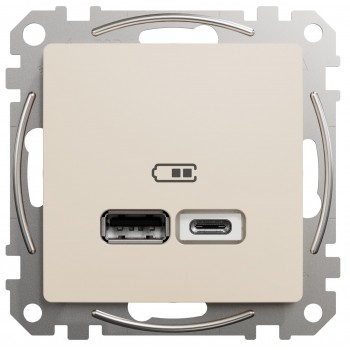 USB розетка тип A+C 2,4A Schneider Electric Sedna Design бежевый
