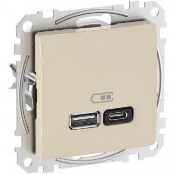 USB розетка тип A+C 3A 45Вт Schneider Electric Sedna Design бежевый