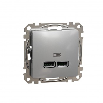 USB розетка тип A+A 2,1A Schneider Electric Sedna Design алюминий