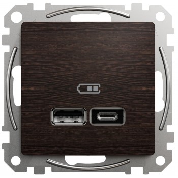 USB розетка тип A+C 2,4A Schneider Electric Sedna Elements венге