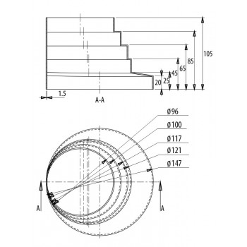 Переходник вентиляционный (редуктор) Dospel D/REW Ø100/120/125/150