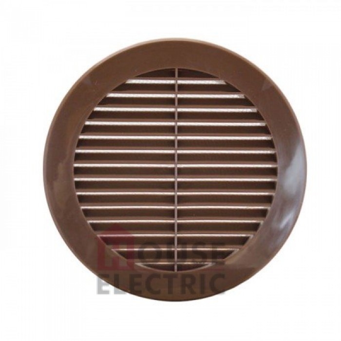 Вентиляционная решетка Dospel KRO 100/B круглая d133 с фланцем 100мм коричневая