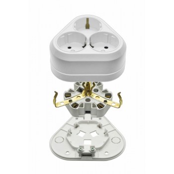 Розетка трехместная Lider LP16-749 с заземлением переносная