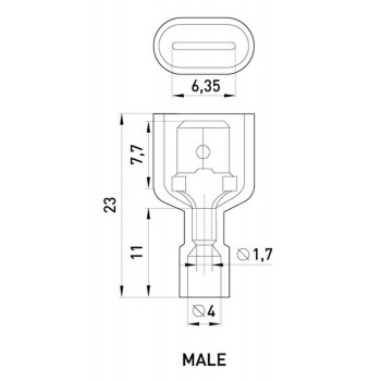 Наконечник-соединитель изолированый E.NEXT e.terminal.stand.mdfn1.25.250.red fn.m.0,5.1,5 папа 100шт