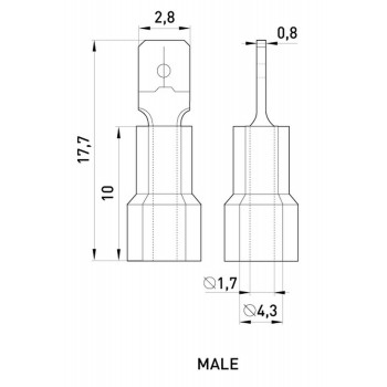 Изолированный наконечник-соединитель E.NEXT e.terminal.stand.mdd1.25.110.8 (dd.m.0,5.1,5) папа 100шт