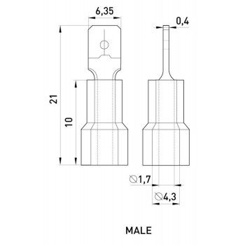 Изолированный наконечник-соединитель E.NEXT e.terminal.stand.mdd1.25.250 (dd.m.0,5.1,5,l) папа 100шт