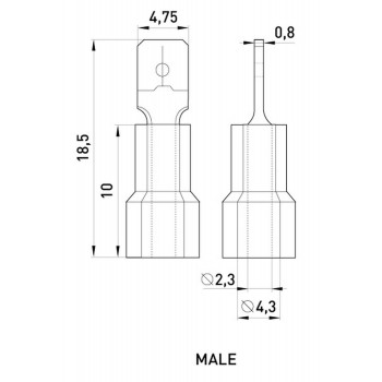 Изолированный наконечник-соединитель E.NEXT e.terminal.stand.mdd2.187.8 (dd.m.1,5.2,5), "папа" 100шт