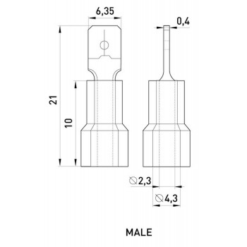 Изолированный наконечник-соединитель E.NEXT e.terminal.stand.mdd2.250 (dd.m.1,5.2,5.l), "папа" 100шт