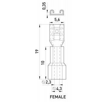 Изолированный наконечник-соединитель E.NEXT e.terminal.stand.fdd2.187.8 (dd.f.1,5.2,5), "мама" 100шт