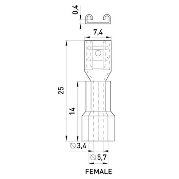 Изолированный наконечник-соединитель E.NEXT e.terminal.stand.fdd5.5.250 (dd.f.4.6), "мама" 100шт