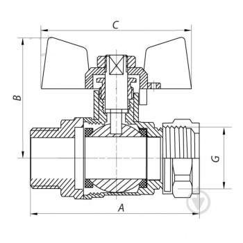 Кран шаровый KOER WING KR.352 - 16x1/2F