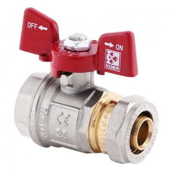 Кран шаровый для металопластиковых труб KOER WING KR.352 - 20x3/4" внутренняя