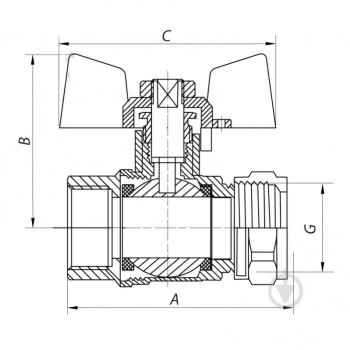 Кран шаровый KOER WING KR.351 - 16x1/2M