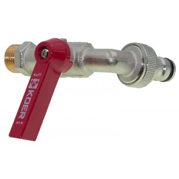 Кран шаровый поливочный KOER KR.259 1/2" с коннектором для быстрого подключения
