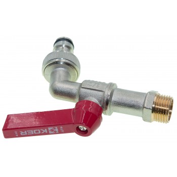 Кран шаровый поливочный KOER KR.259 1/2" с коннектором для быстрого подключения