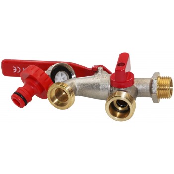 Кран шаровый поливочный KOER KR.248 1/2" с дополнительным выходом