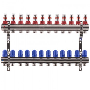 Коллекторный блок KOER KR.1110-12 - 1”x12 WAYS с расходомерами