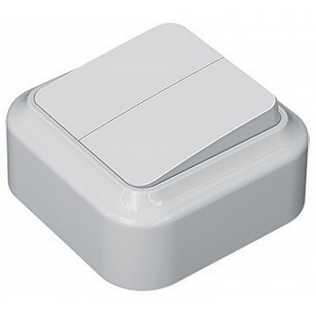 Выключатель двухклавишный накладной Marshel Maglev Белый