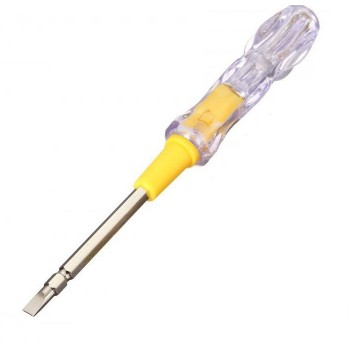 Отвертка индикаторная прозрачная со светодиодом двухсторонняя (шлиц-крест) 100-500В